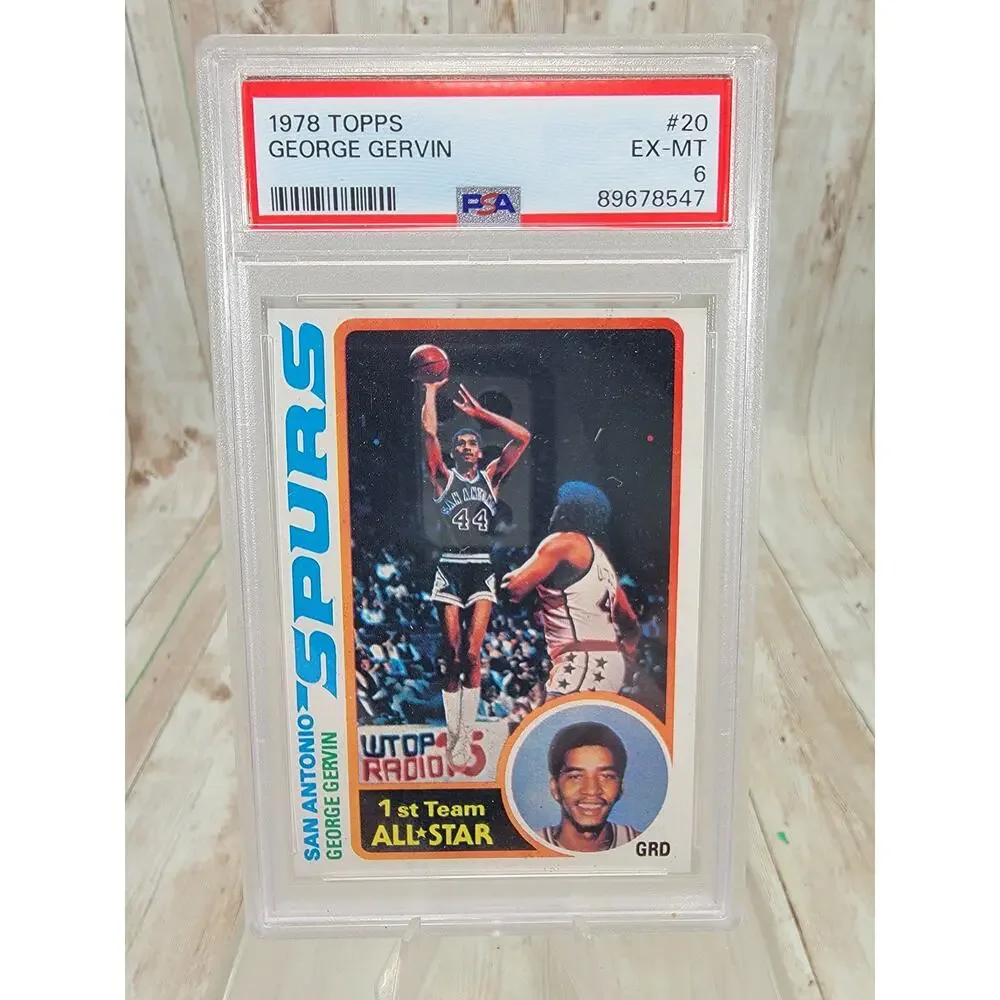 1978 Topps George Gervin PSA EX_MT 6 Card #20 NBA HOF San Antonio Spurs - Picture 1 of 5